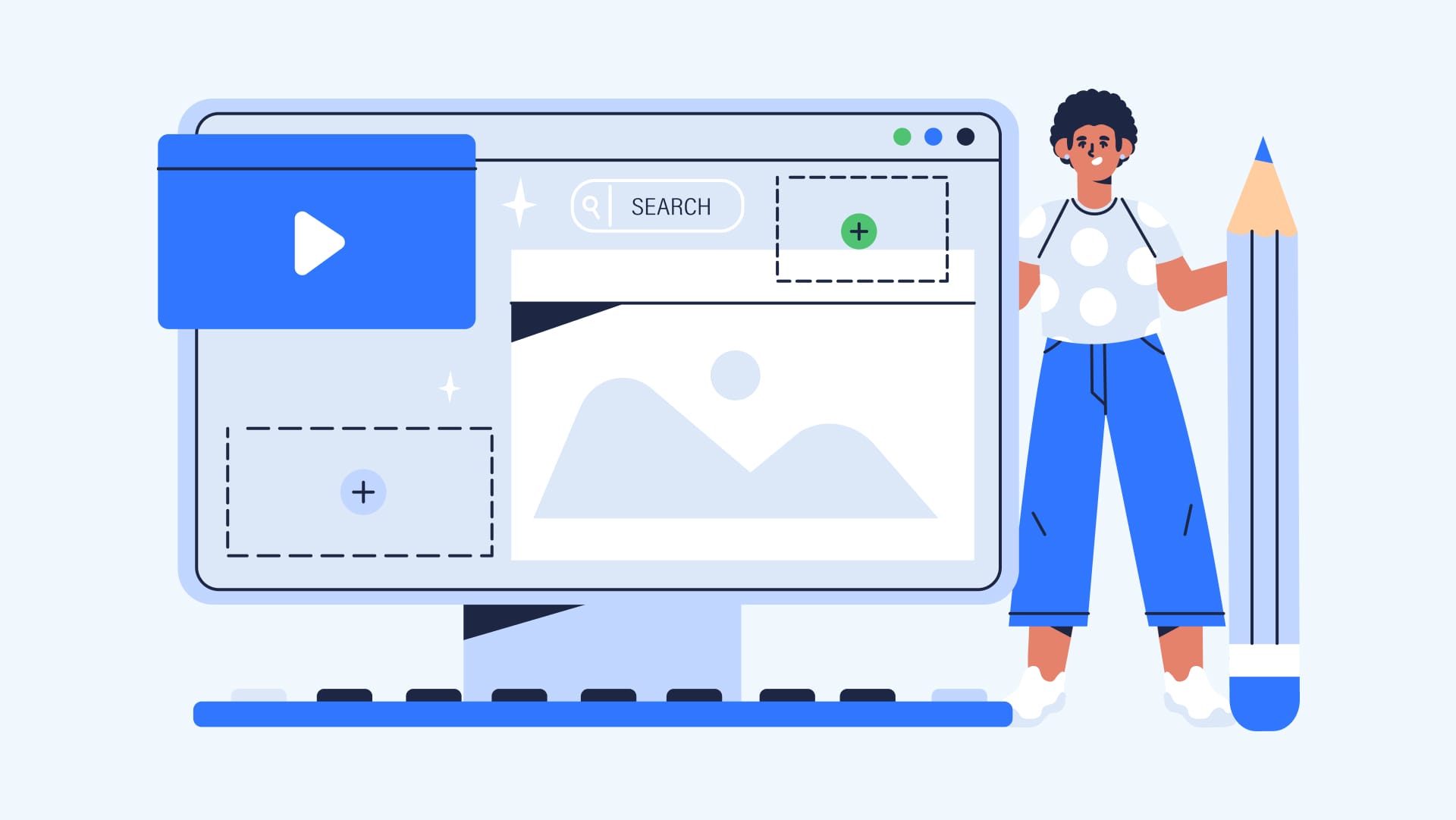 Side-by-side screenshots of top B2B websites including Square, Asana, and IBM showing clean navigation, strategic CTAs, and responsive layouts