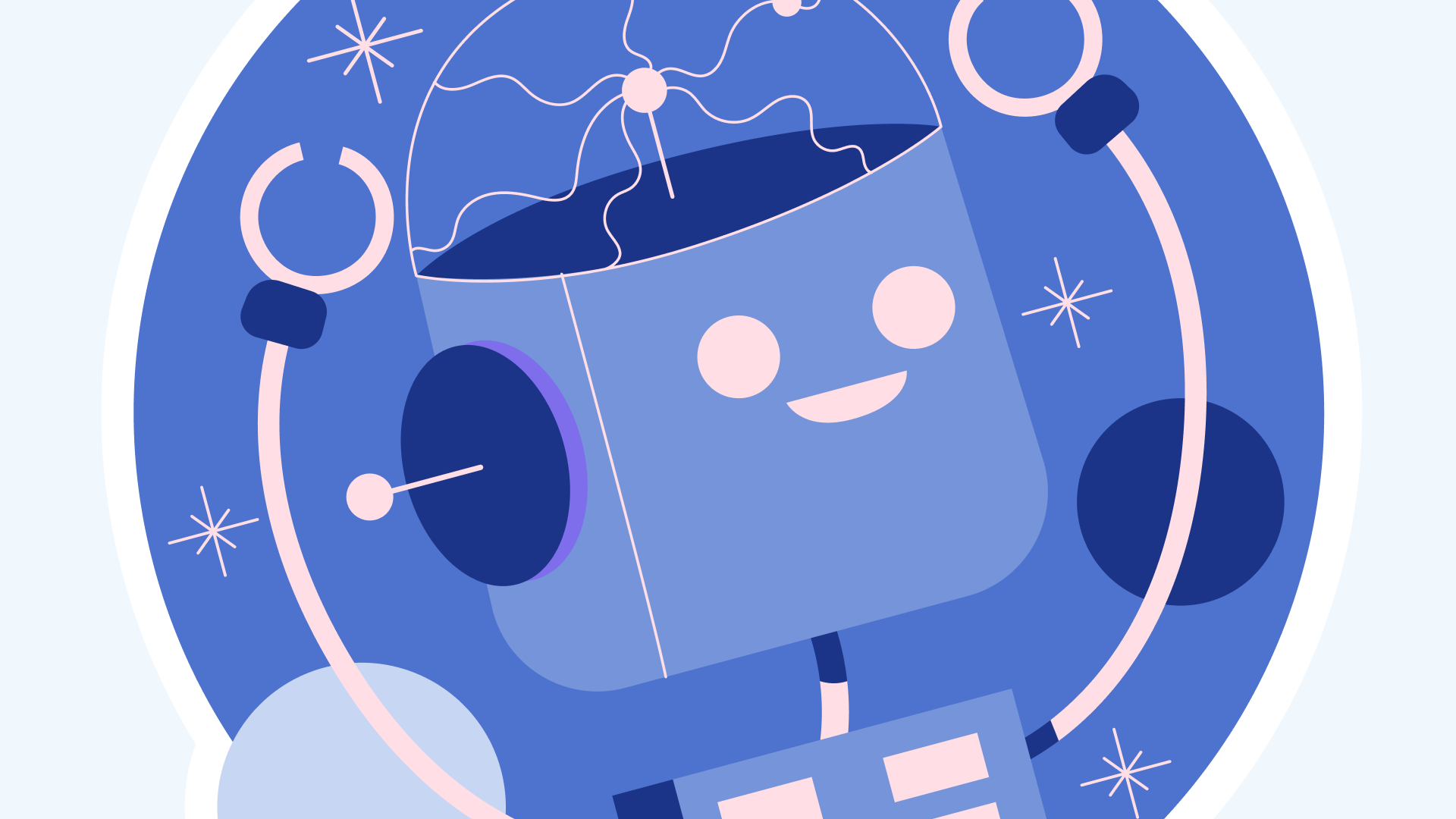 Diagram of 8 AI applications in B2B marketing including lead scoring, personalization, chatbots, and SEO automation