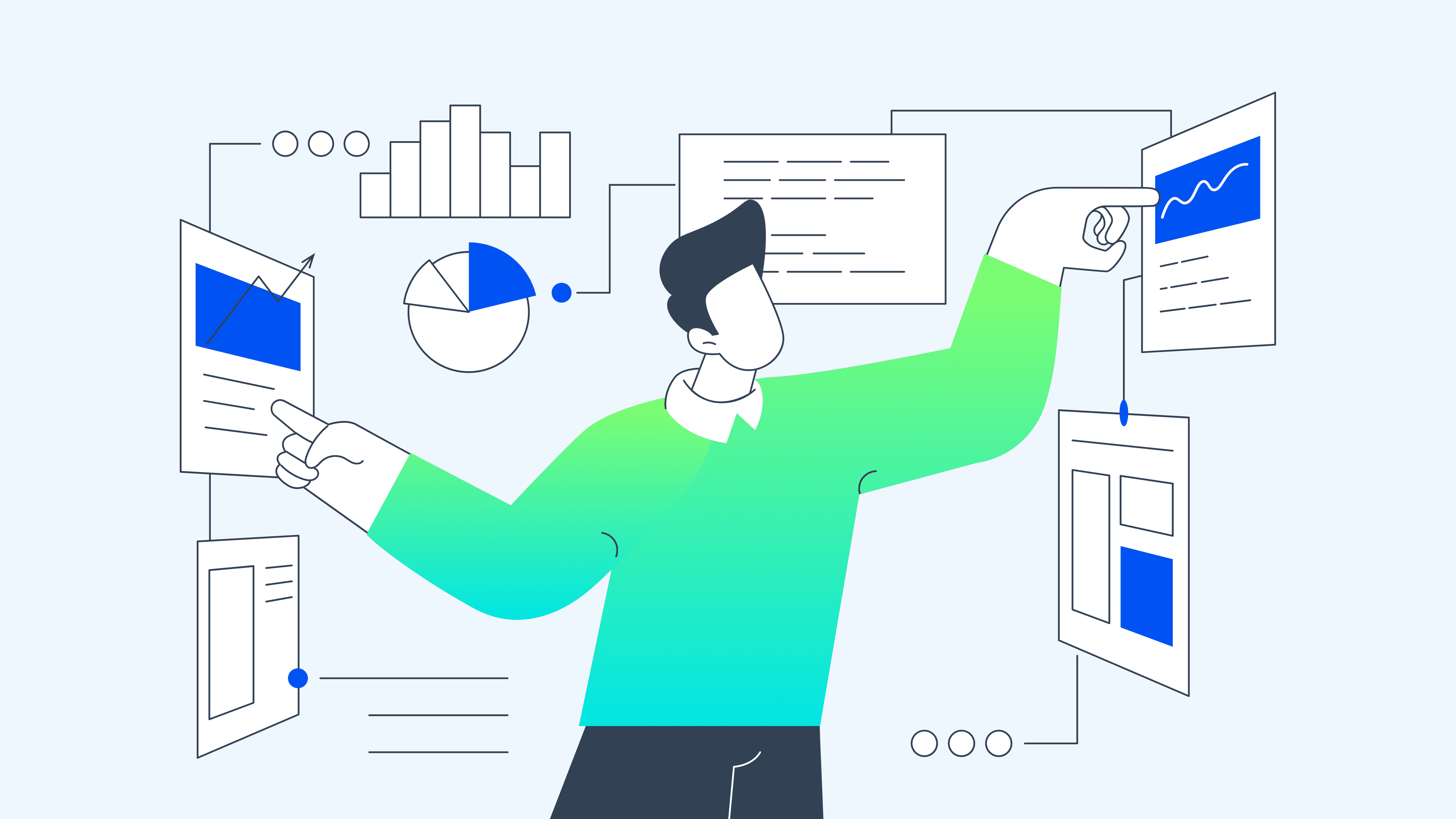Diagram showing B2B content syndication flow — distributing whitepapers and case studies through third-party platforms to generate qualified leads