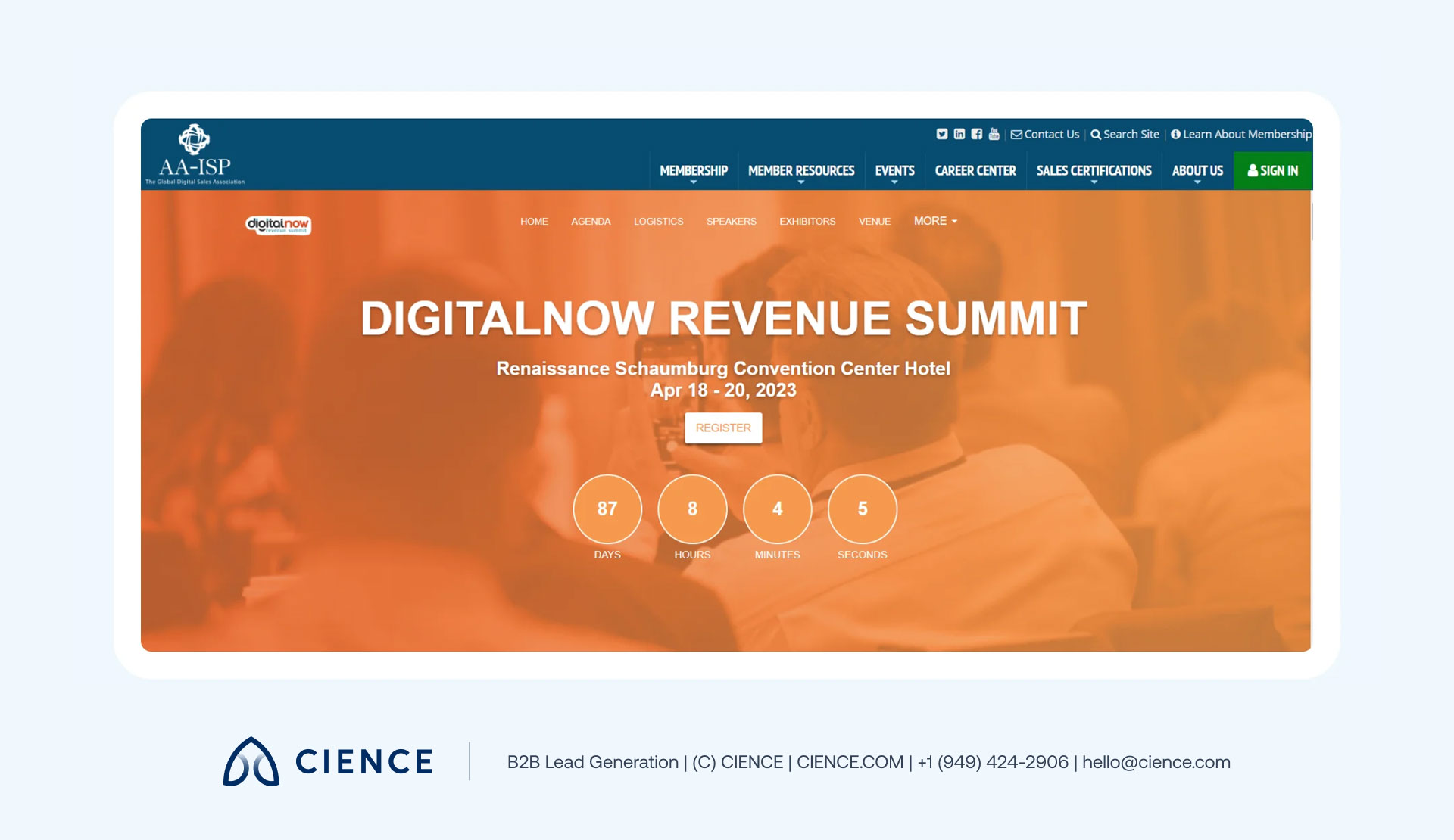 AA-ISP DigitalNow Revenue Summit general session with inside sales professionals