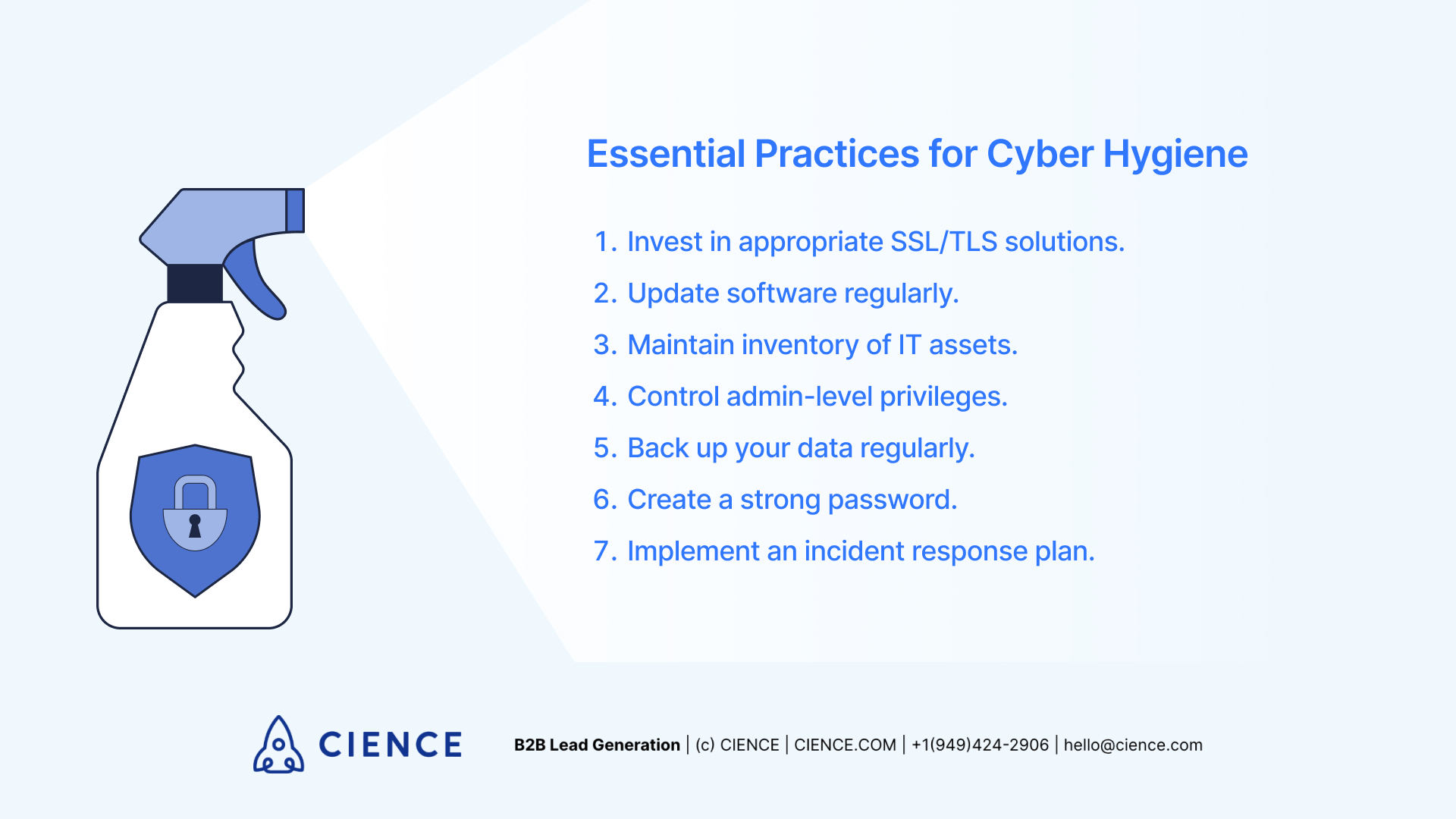Infographic summarizing all seven essential practices for maintaining strong cyber hygiene in 2026