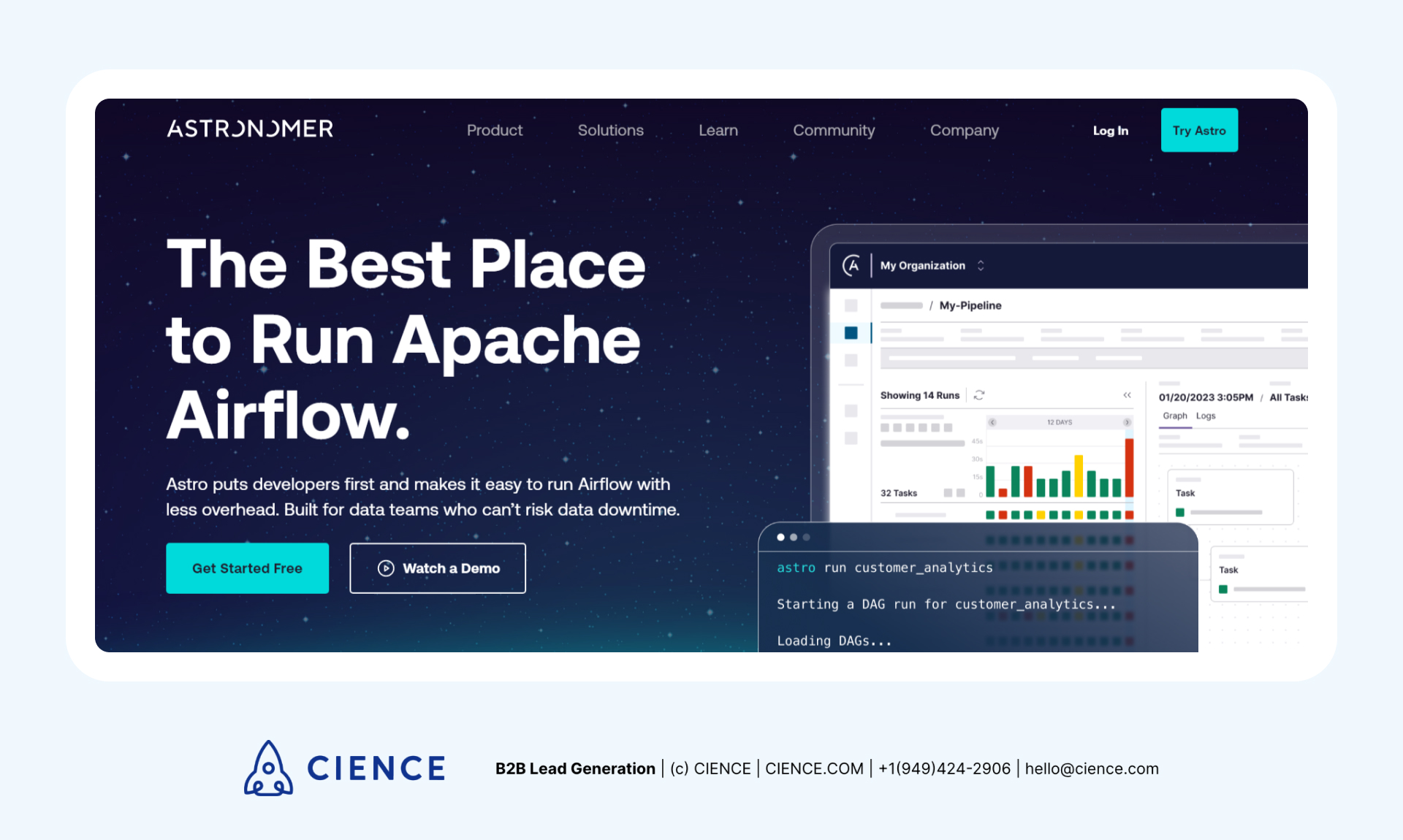 Astronomer managed Apache Airflow data orchestration platform
