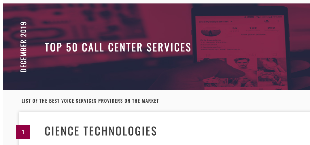 Top 50 Call Center Services - Manifest 2019