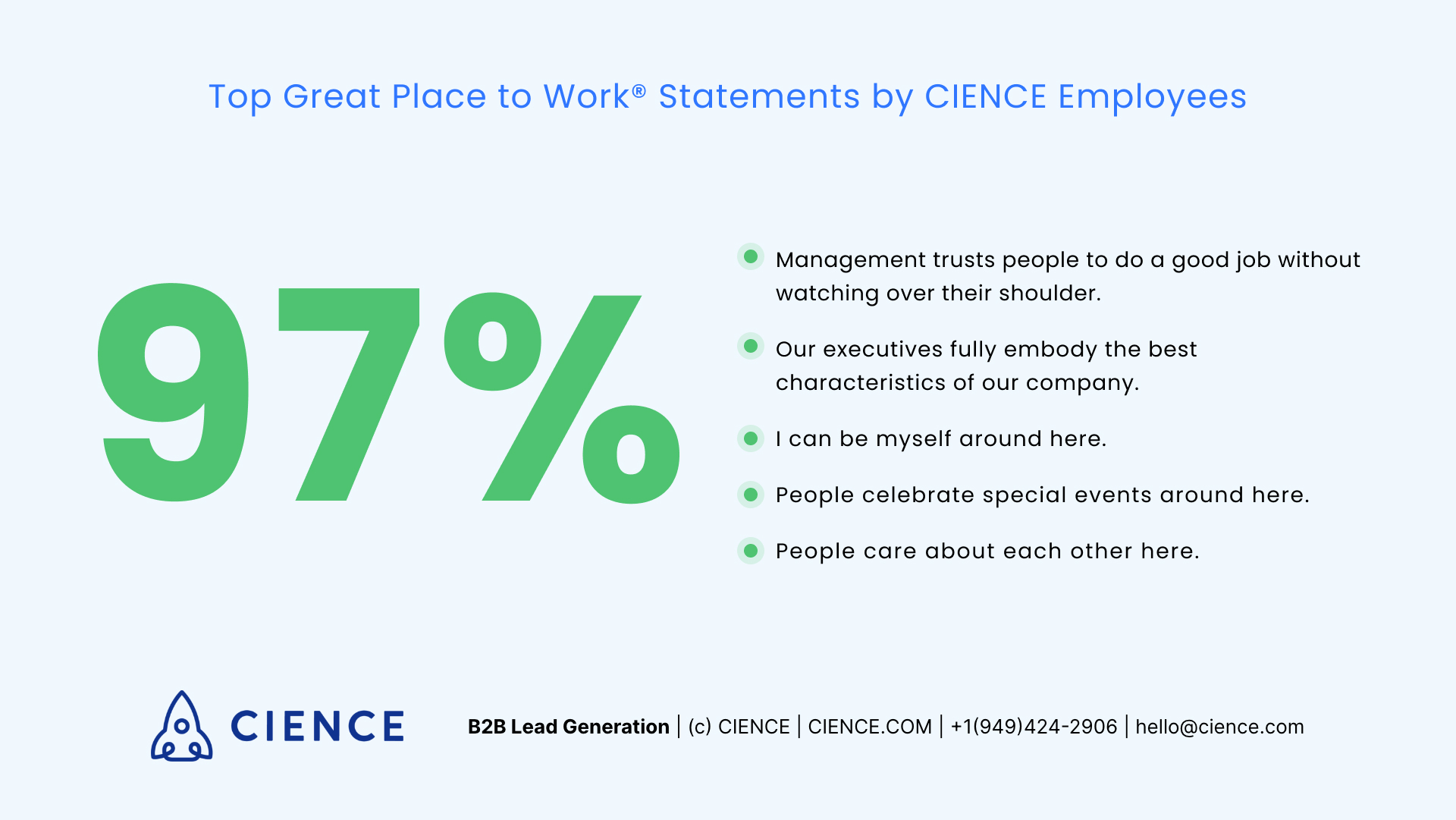 CIENCE Employees Statements - Great Place to Work