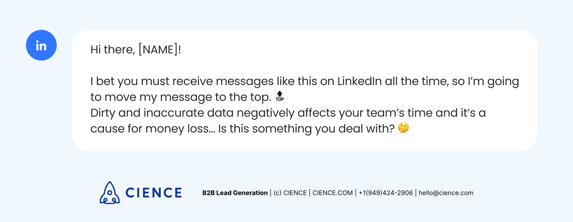 LinkedIn prospecting messages - humor approach