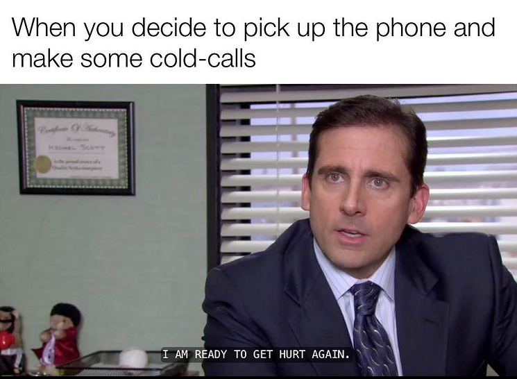 Funny meme about cold calling
