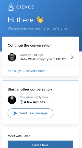 Live chat example for B2B marketing