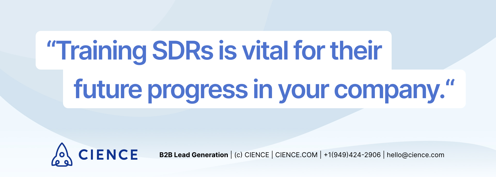 Training SDRs is vital for their future progress in your company