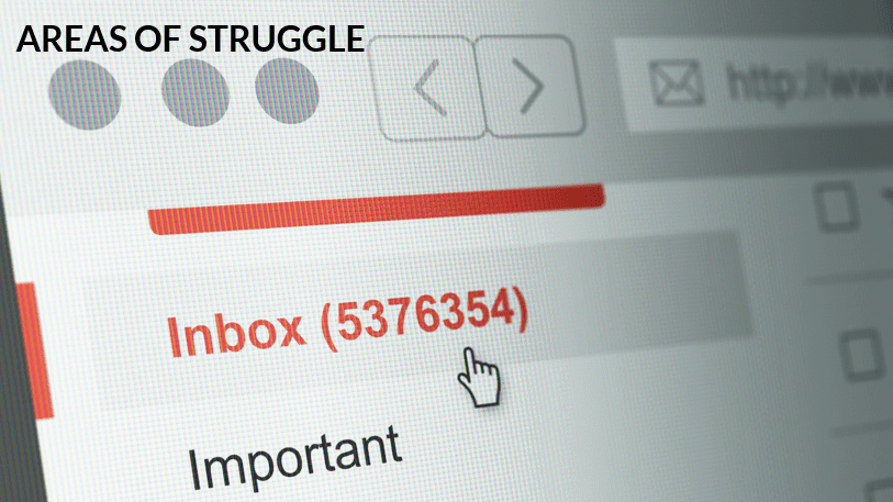 Email marketing areas of struggle - overloaded mailbox