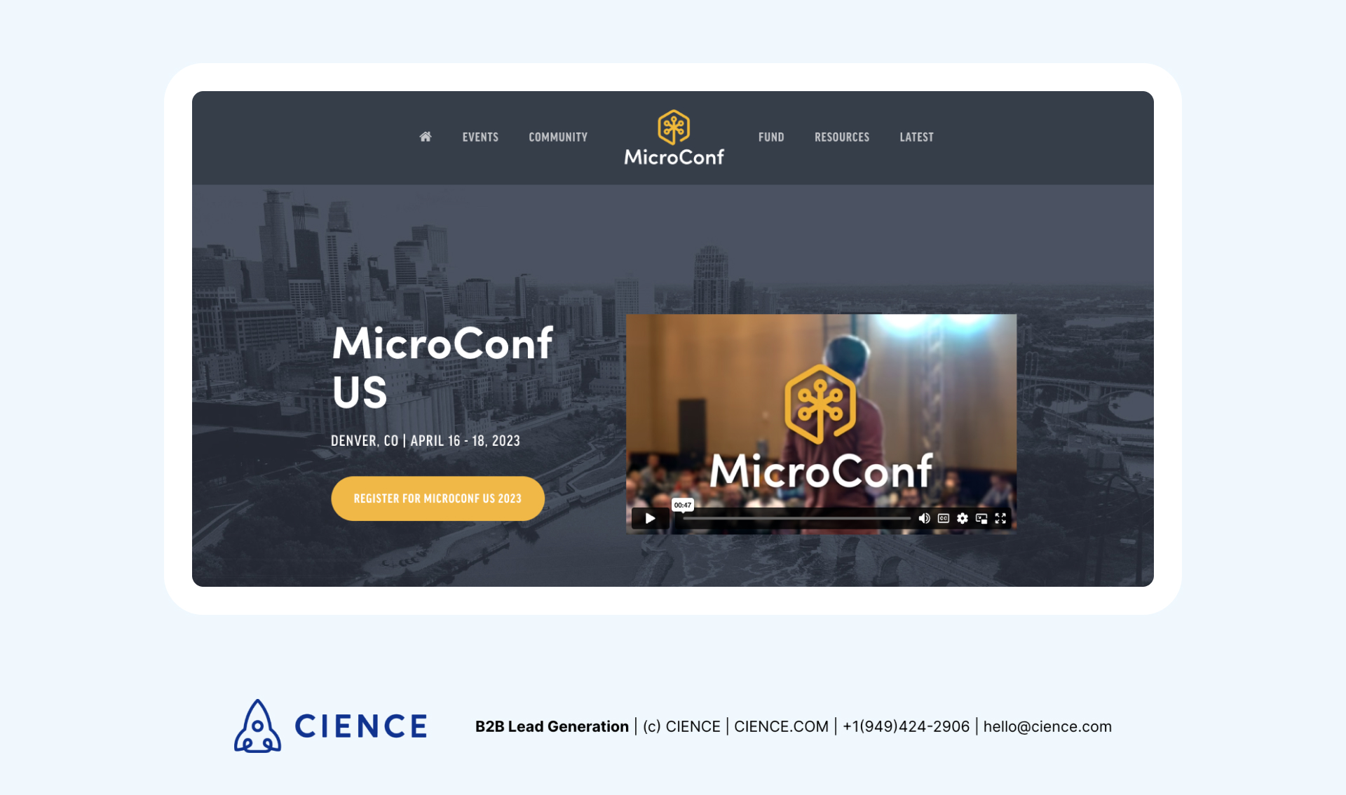 Sales conference - MicroConf US